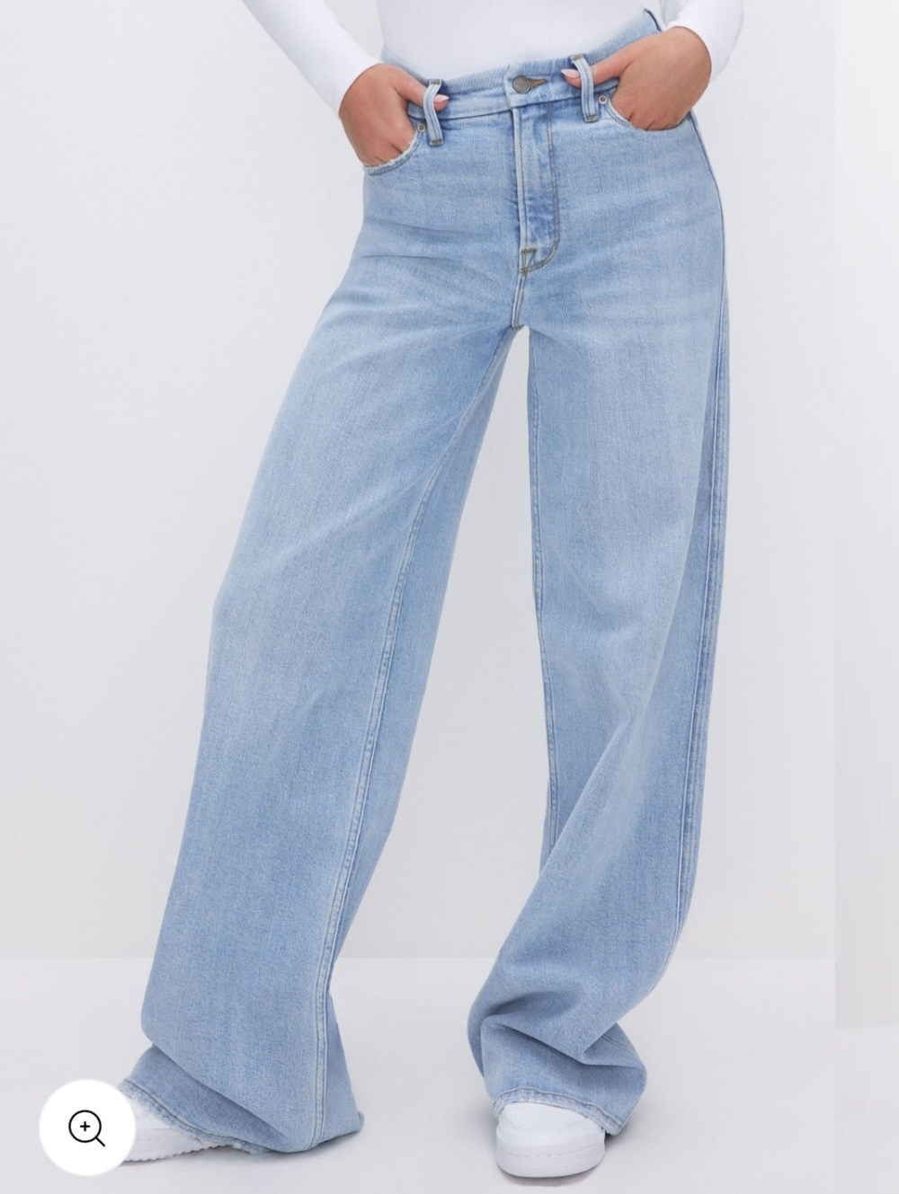 Good American Good Skate High Rise 10 / 30 Light Wash Jeans 34" Inseam